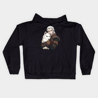 The Witcher and The White Wolf Kids Hoodie